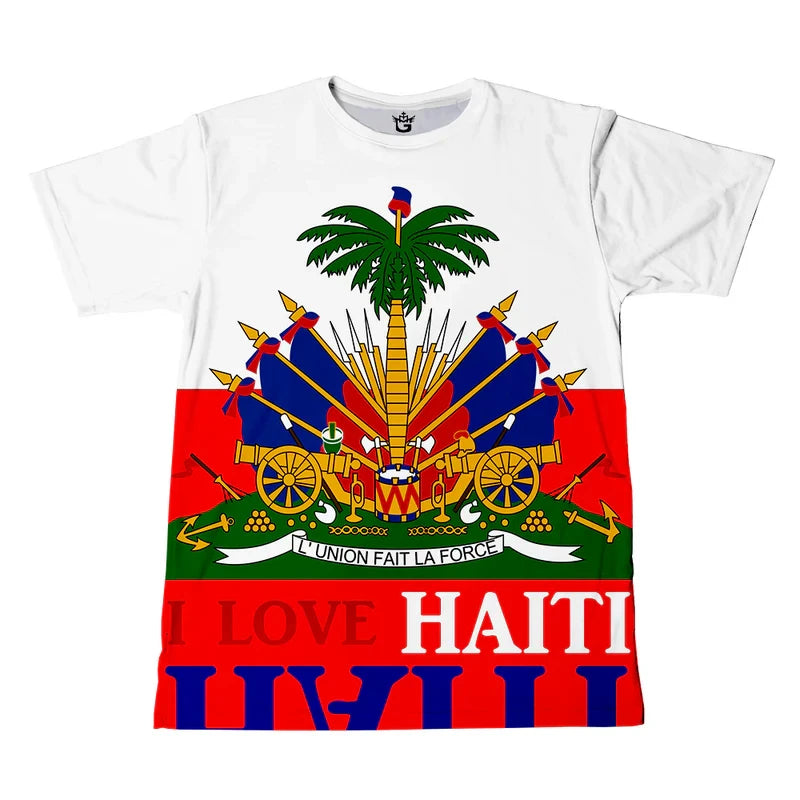 Haiti Flag 3D Print T-Shirt – Quick Dry Sports Tee for Men & Women