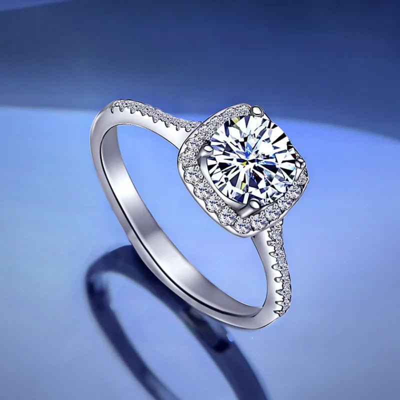 JoyceJelly S925 Sterling Silver Moissanite Diamond Jewelry Set – 1 Carat Necklace, Ring & Earrings