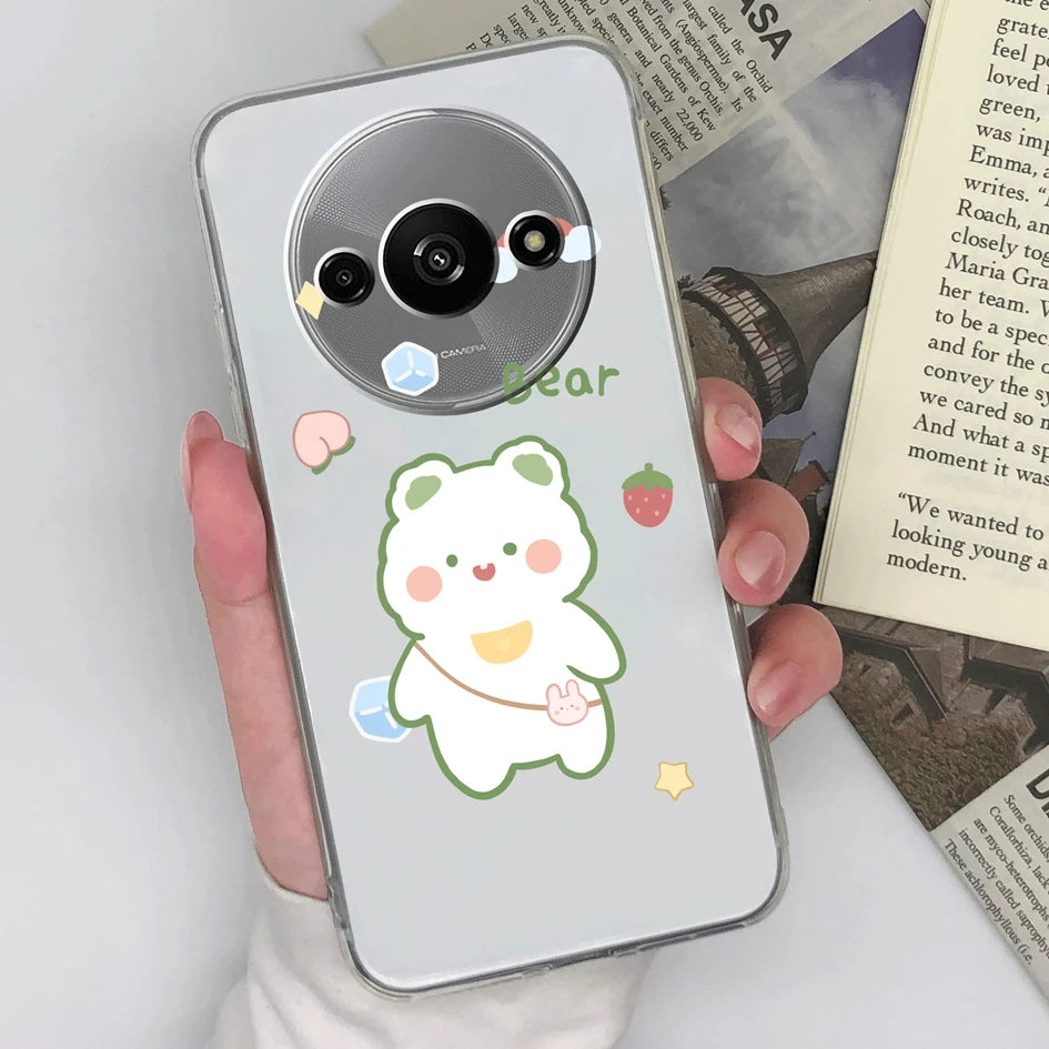 Xiaomi Redmi A3 Phone Case – Butterfly Coloured Drawing Back Cover with Screen Protector
