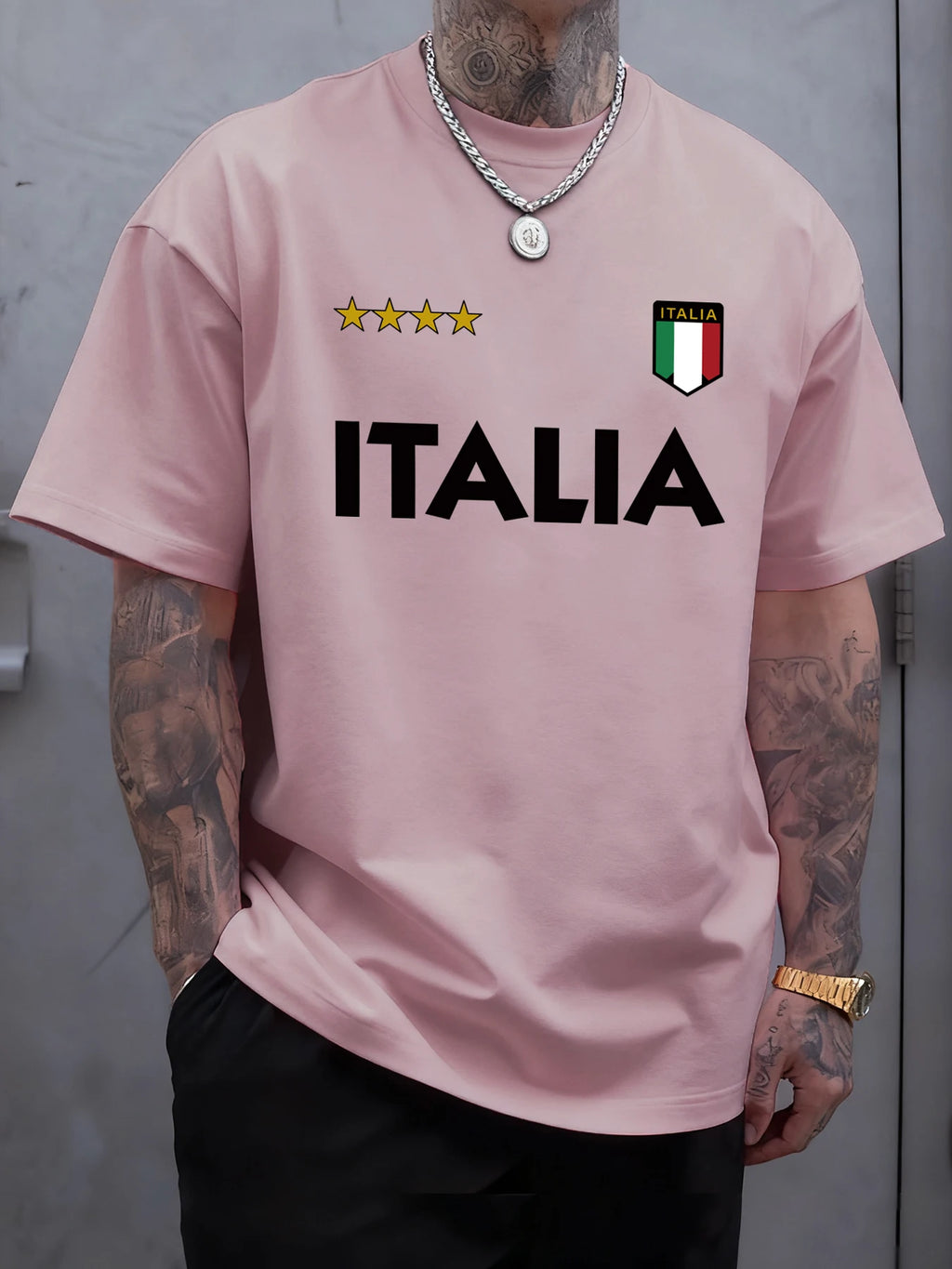 Italian Flag T-Shirt – Unisex Oversized Cotton Casual Summer Tee