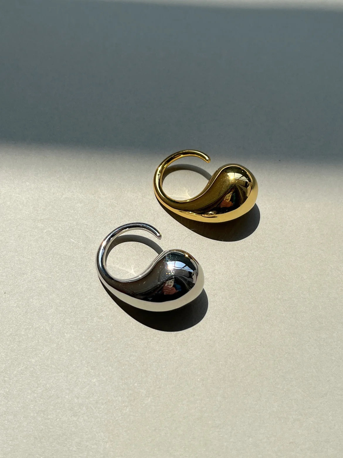 925 Sterling Silver Water Drop Ring For Women Gift Geometric Punk Exaggeration Trend Hiphop Jewelry Accessories Dropshipping