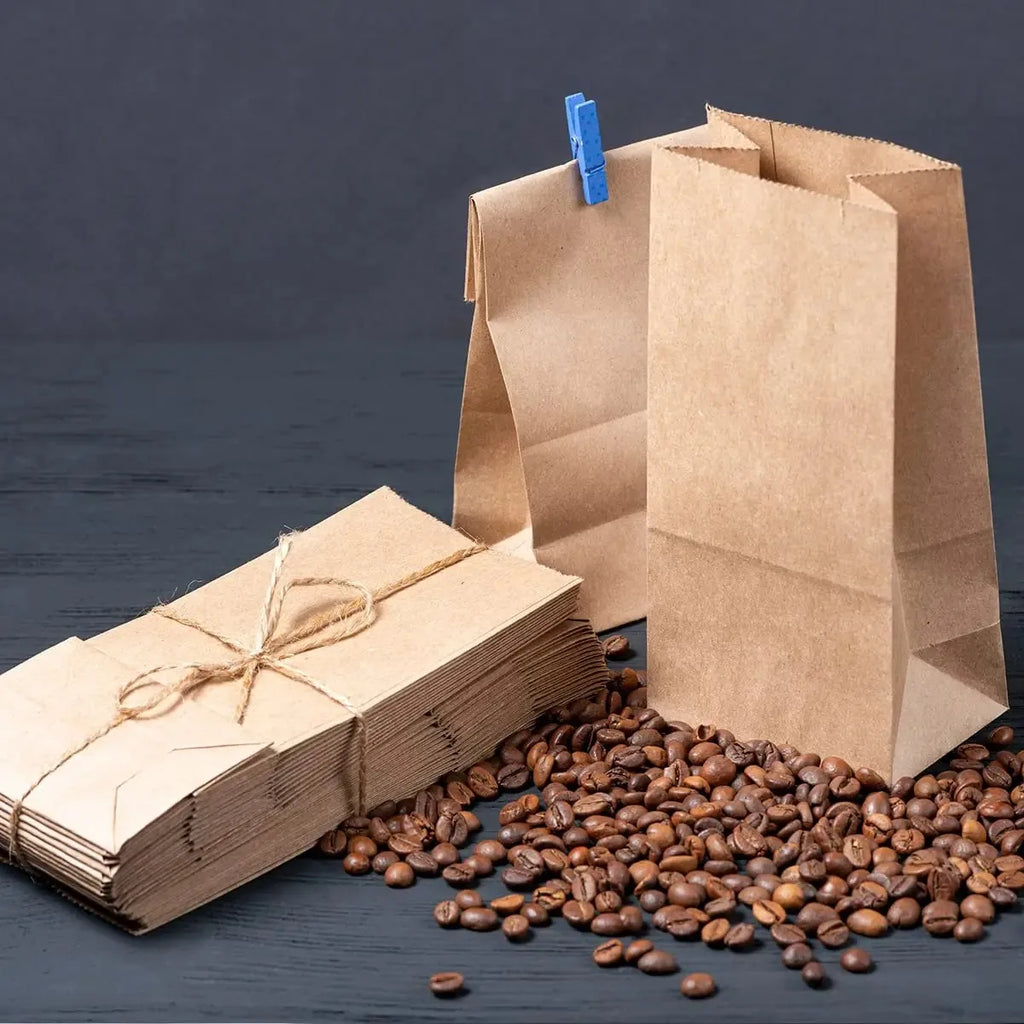 Paper Lunch Bags 50/100PCS Kraft Paper Sandwich Bags for Bread Snack Small Paper Grocery Bags Food Packaging Take Away Bag