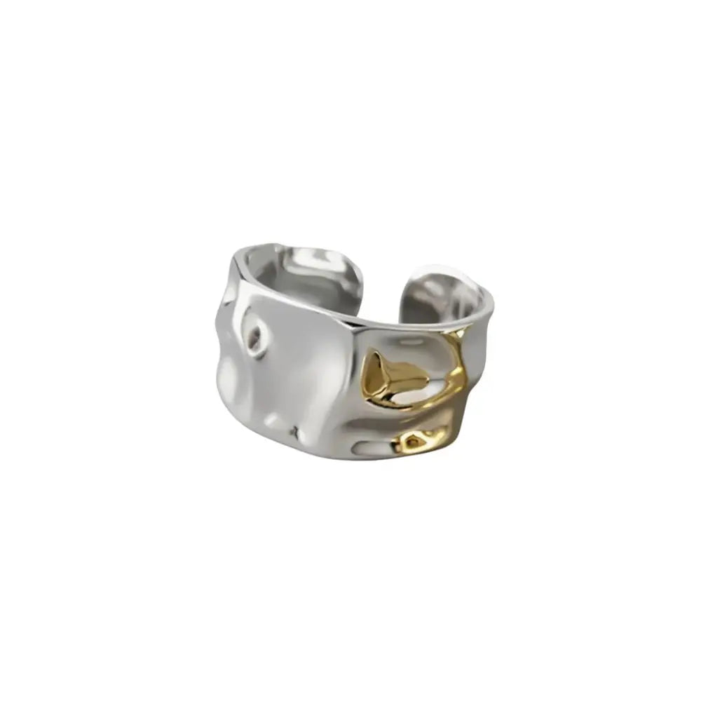 1/3 PCS Stackable Stainless Steels Adjustable Ripple Rings 18K Plated Gold Silver Minimalist Irregular Rings for Women Jewelry