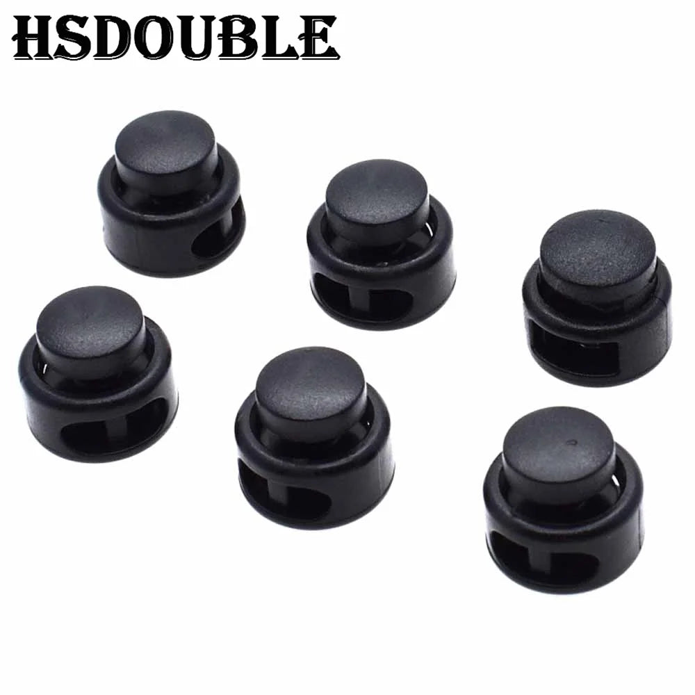 10 Pcs/Pack Cord Lock Toggle Clip Stopper Plastic Black For Bags/Garments Size:15mm*14mm