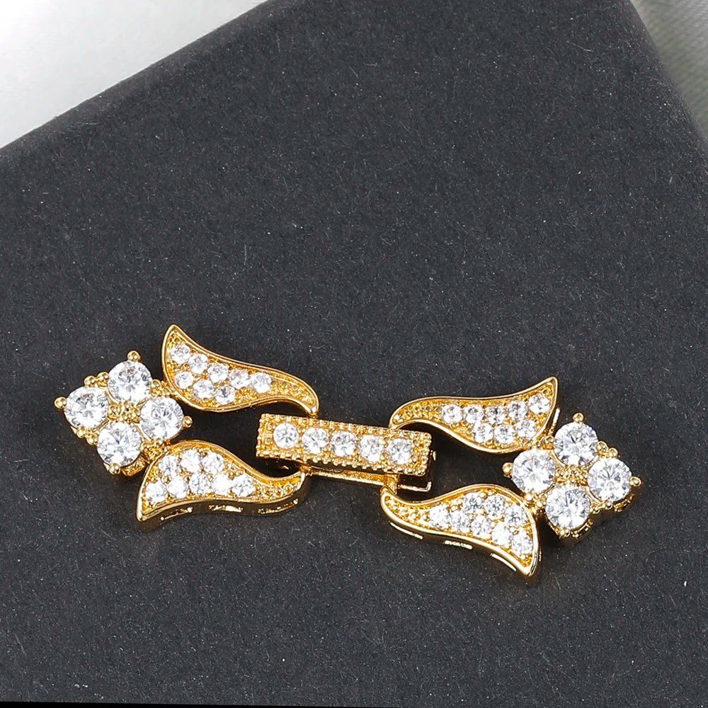 Juya Handmade 18K Gold Plated Decoration Connector Fastener Lock Clasps Accessories For DIY Needlework Beading Jewelry Making