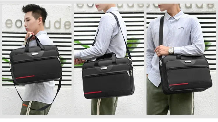 Oxford Cloth Laptop Bags Men Large Capacity Briefcase Business Travel Shoulder Pouch