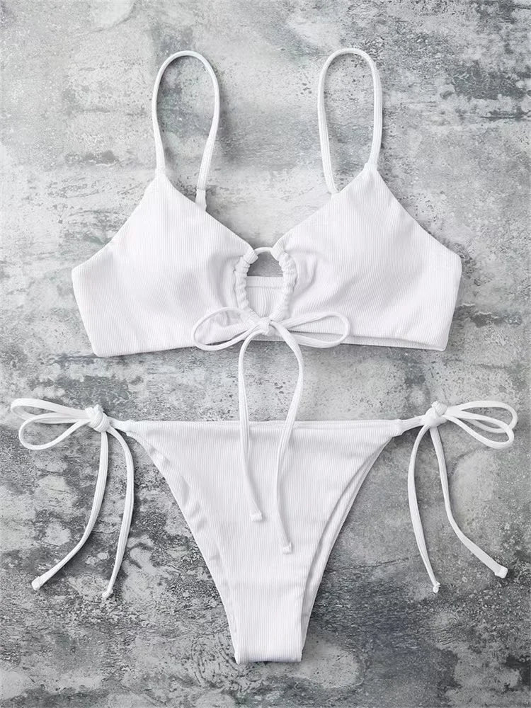 Low Waist Solid Brazilian Bikini Set – Women's 2-Piece Swimsuit