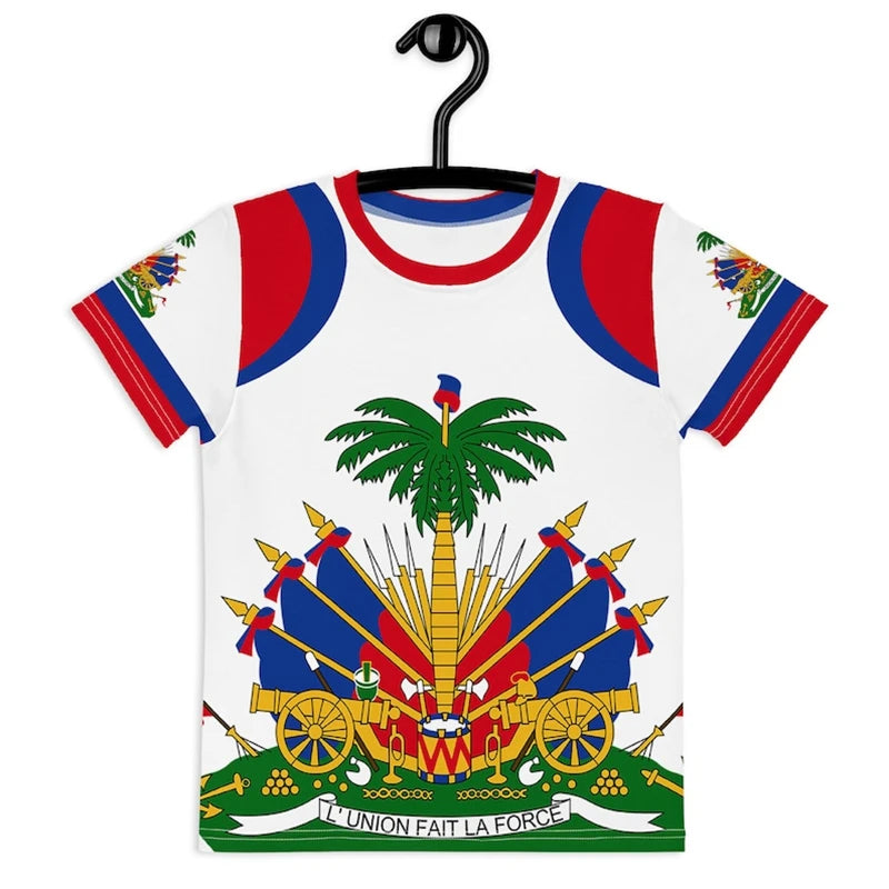 Haiti Flag 3D Print T-Shirt – Quick Dry Sports Tee for Men & Women