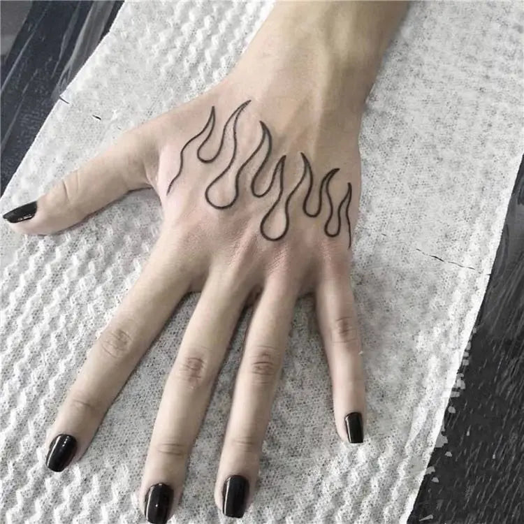 Anime Fire Flame Temporary Tattoo – Waterproof Flash Tattoo for Kids, Men & Women