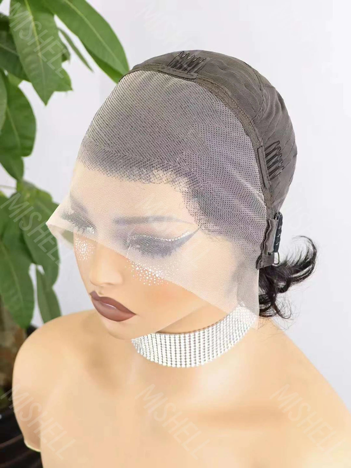 13x4 Lace Frontal Bob Wigs Pixie Cut Brazilian Remy Human Hair Short Bob Wig Natural 200% Density Wavy Lace Wigs for Black Women