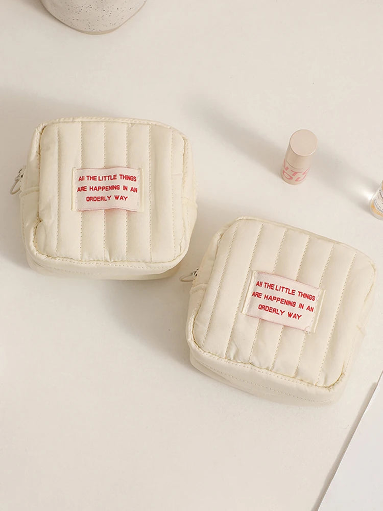Square Small Makeup Bag Student Small Earphones Zero Wallet Girl Portable Lipstick Storage Bags Korean