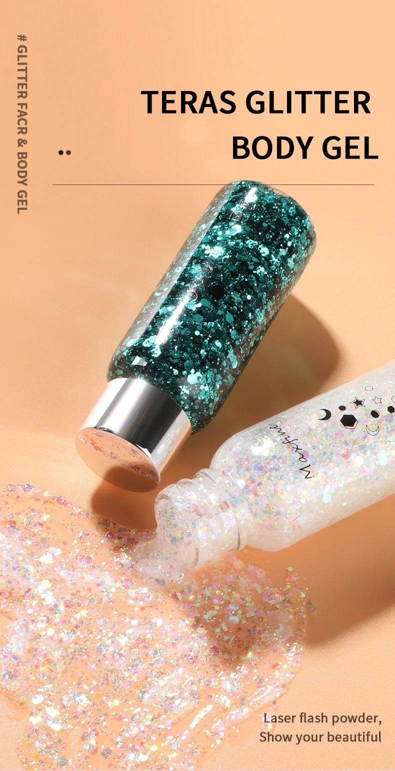 Body Glitter Gel Sequins Long Acting Face Eyes Hair Prom Party Mermaid Scales Not Easy To Take Off Makeup