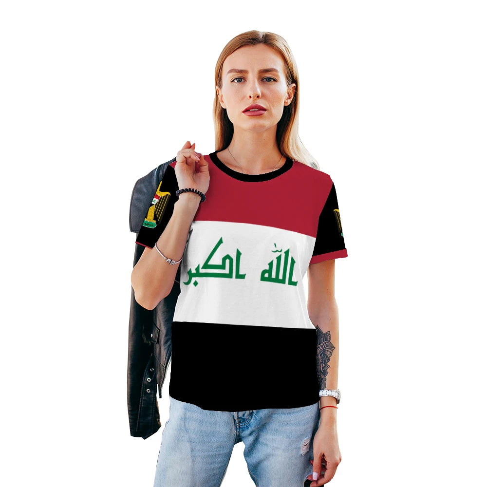 Iraq Flag Graphic T-Shirt – Casual Sports Tee for Men & Women Football Fans