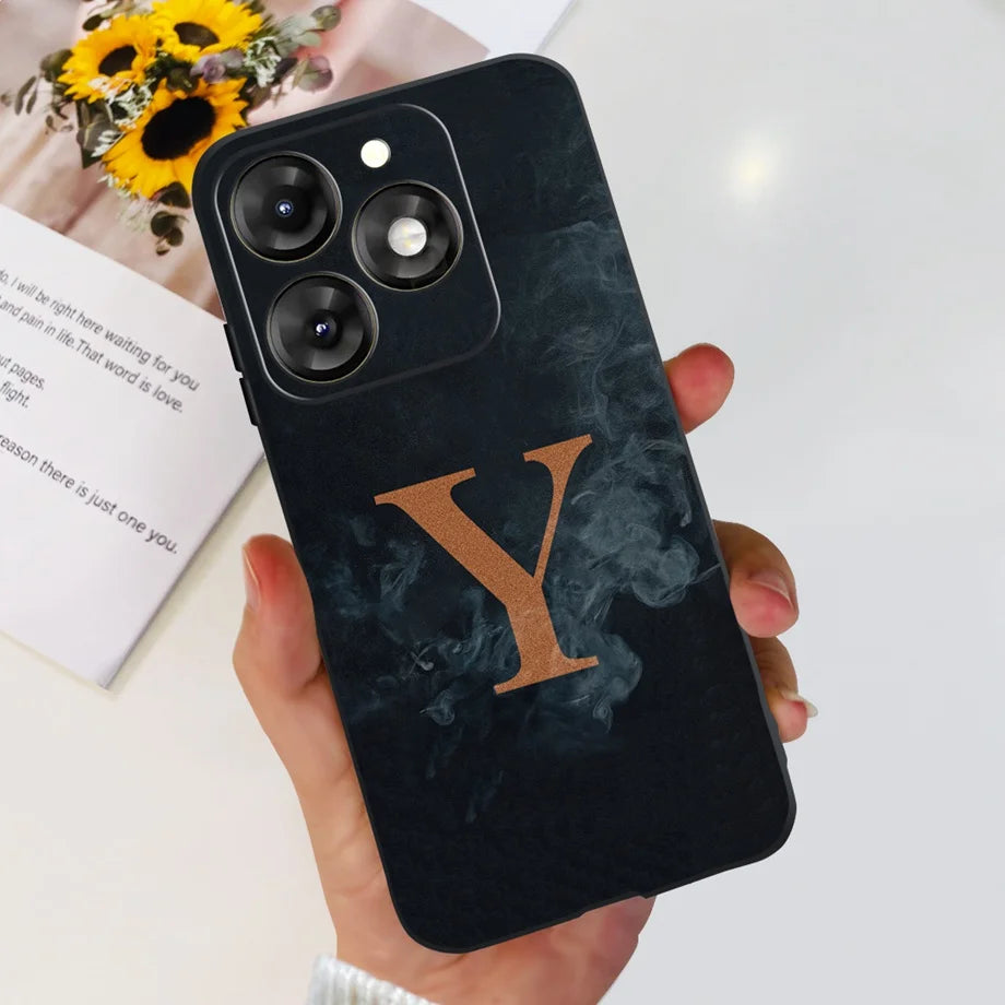 Infinix Smart 8 Phone Case – Soft TPU Silicone Flower & Letter Pattern Cover (6.6")