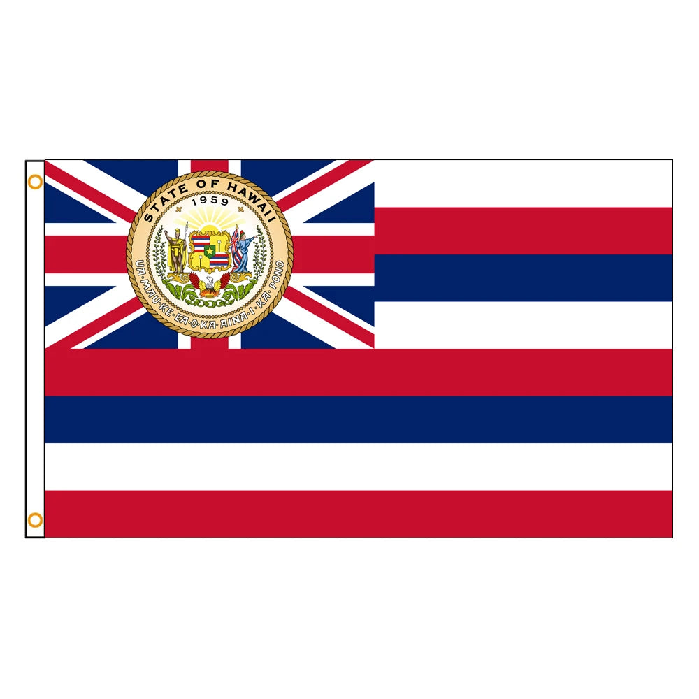 Hawaii State Flag Banner – Polyester Printed Hawaiian Emblem Flag for Indoor & Outdoor Decor