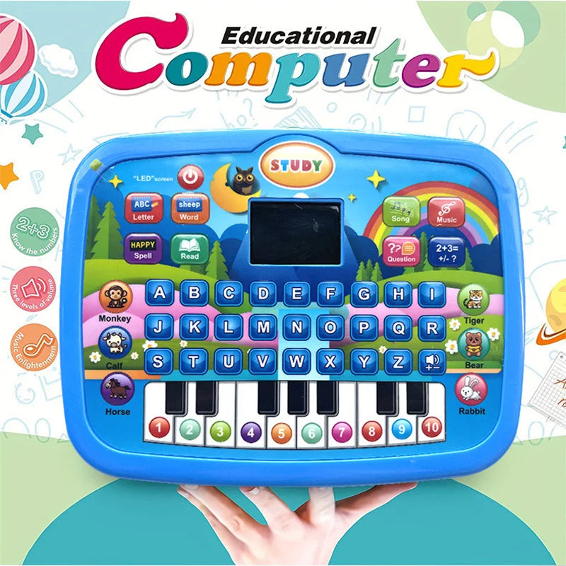 Kids Educational LED Tablet Toy – Literacy, Math & Music Learning for Ages 3+ (Birthday & Christmas Gift)