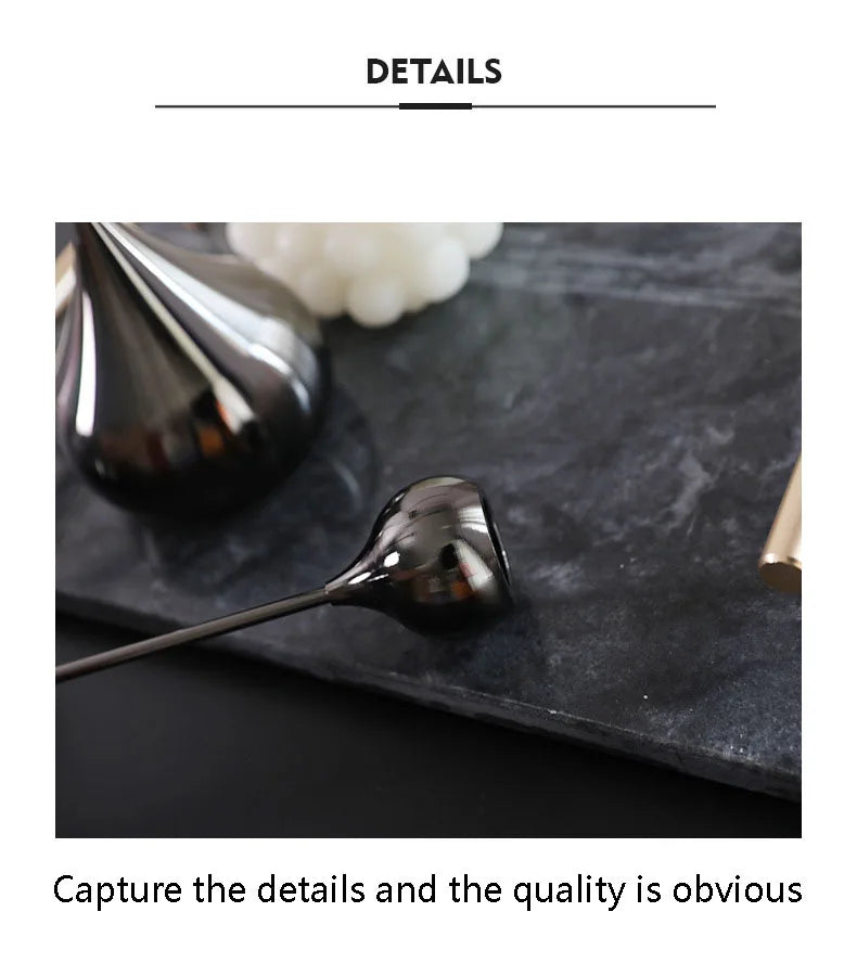 Water Drop Candle Holders Set of 3 | Luxury Nordic Iron & Glass Candlesticks | Romantic Dining Table Decor for Weddings & Home
