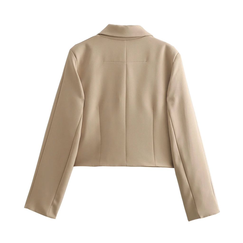 HH Women Fashion Solid Jacket High Street Long Sleeve Covered Button Female Coat With Pocket 2024 Autumn Office Lady Outwear