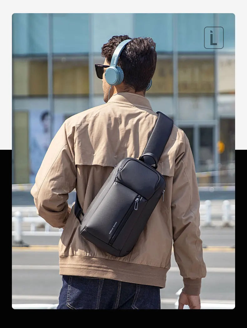 MarkRyden Colonne: Fashion Chest Bags Outdoor Leisure Waterproof Shoulder Crossbody Bag Large Space Chest Bag Men Sling Bag