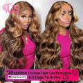 4/27 Blonde Pre Plucked Wigs 13x6 Hd Transparent Body Wave Lace Front Wig Colored Highlight Human Hair Wigs For Women Brazilian