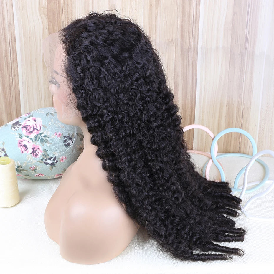 300% Density 30 36 Inch 13x4 13x6 Hd Full Lace Frontal Wig Raw Burmese Curly Lace Front Wig With Spiral End Loose Deep Wave Wigs
