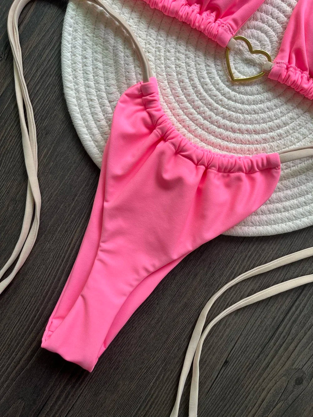 Sexy Halter Solid color Bikini Set Women's Swimsuit Two-piece Triangle Thong Swimwear Bathing Suit Brazilian Biquinis