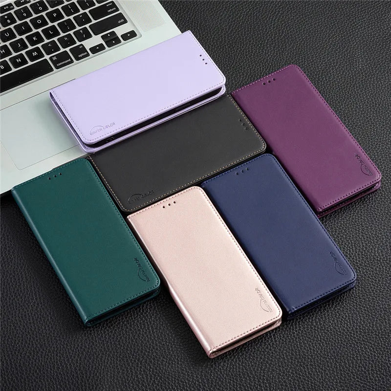 Luxury Leather Flip Phone Case for Xiaomi – Premium Wallet Cover with Card Slots