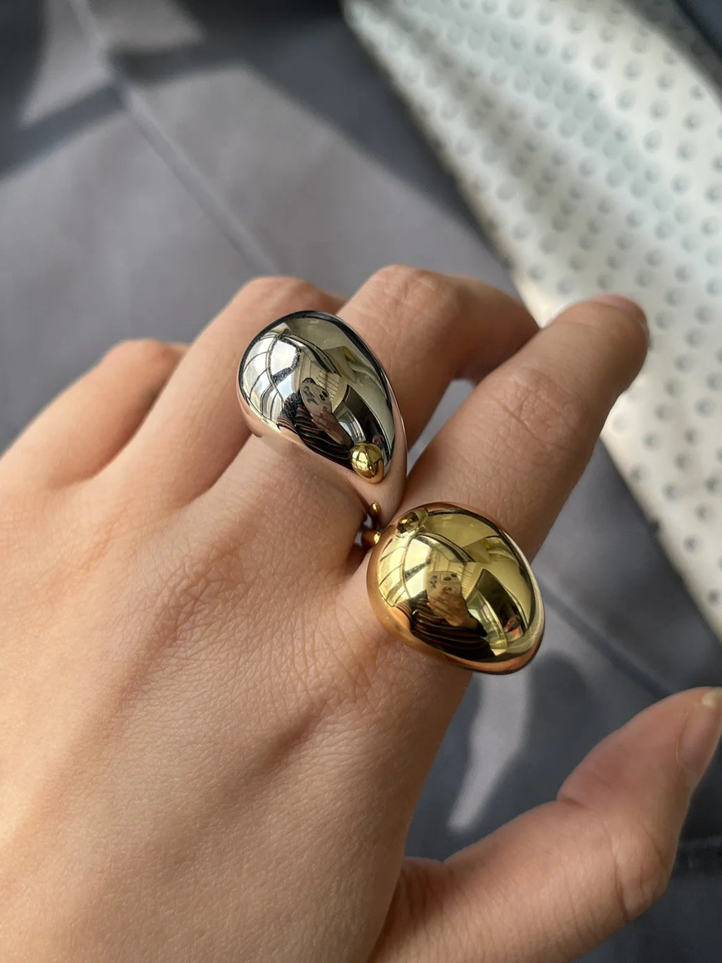 925 Sterling Silver Water Drop Ring For Women Gift Geometric Punk Exaggeration Trend Hiphop Jewelry Accessories Dropshipping