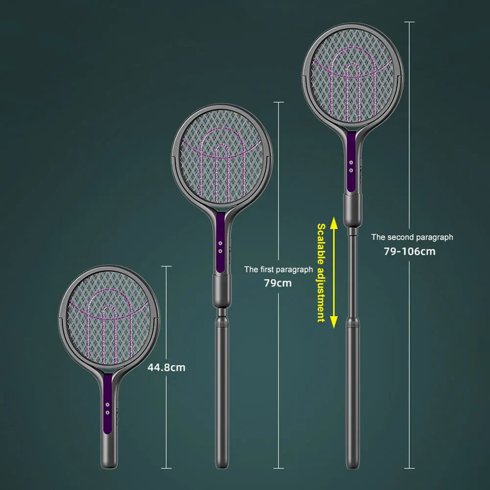 Rotating Head Electric Fly Swatter Rechargeable Fly Zapper 2 in 1 Fly Killer and Mosquito Trap Lamp for Indoor Outdoor