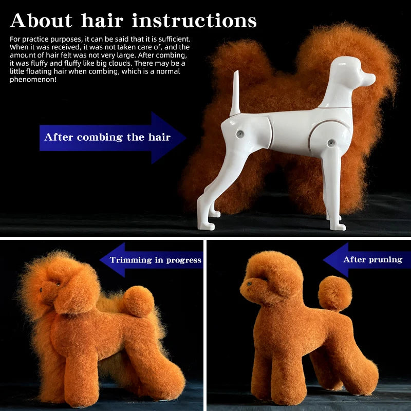 Teddy dog pet professional beauty simulation wig model practice special skeleton environmentally friendly PE material scissors