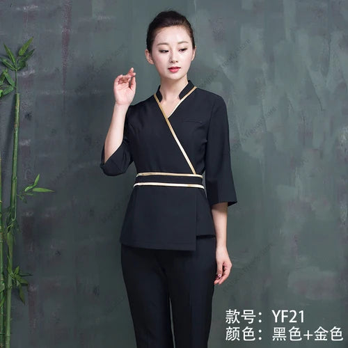 Beauty Technician Wears Foot Massage Bath Skin Care Styling Design Manicure and Eyelash Nail Salon Uniform Spa Uniforms Women