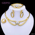 Arabic Women's Jewelry Set – 18k Gold Plated Black & Gold Necklace Party Accessories