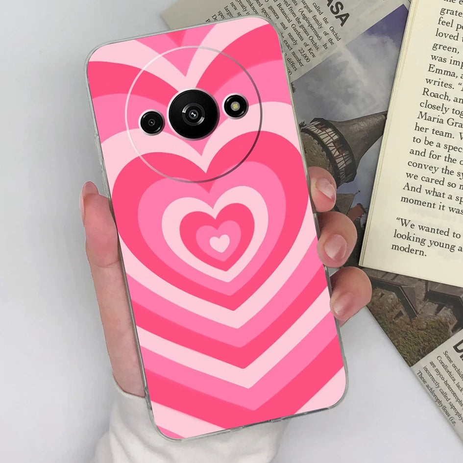 Xiaomi Redmi A3 Phone Case – Butterfly Coloured Drawing Back Cover with Screen Protector