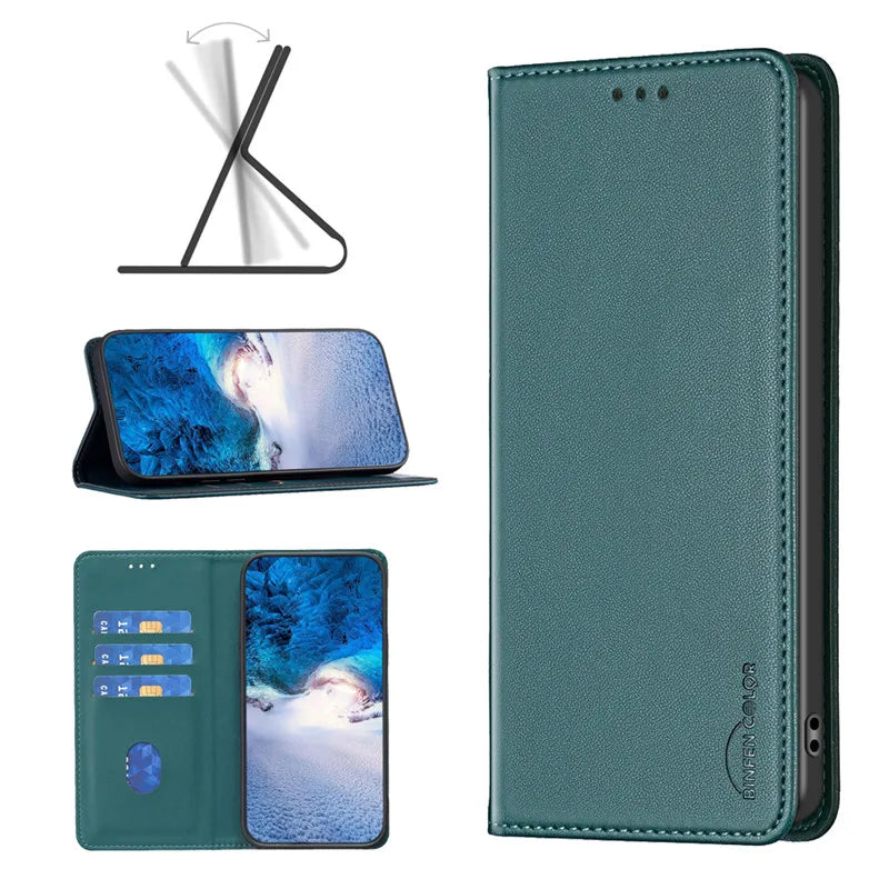 Luxury Leather Flip Phone Case for Xiaomi – Premium Wallet Cover with Card Slots