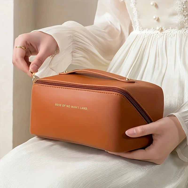 Women  Luxury Large Capacity Cosmetic  Bag Lady Box Travel Makeup Zipper Toiletries Organizer