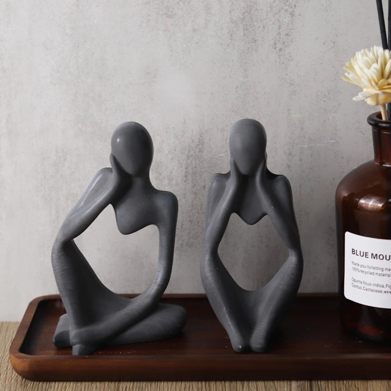 Thinker Statue Silicone Mold | 3D DIY Resin & Plaster Abstract Figure Mould | Nordic Home Decor Craft