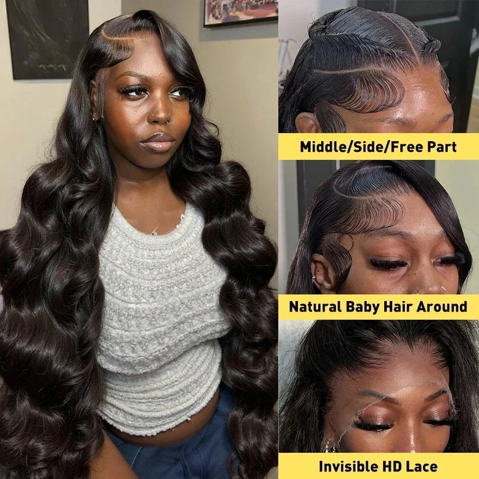 30 40 Inch 13x6 Body Wave Lace Front Wigs Human Hair 13x4 Brazilian Transparent Lace Frontal Wig For Women With Baby Hair