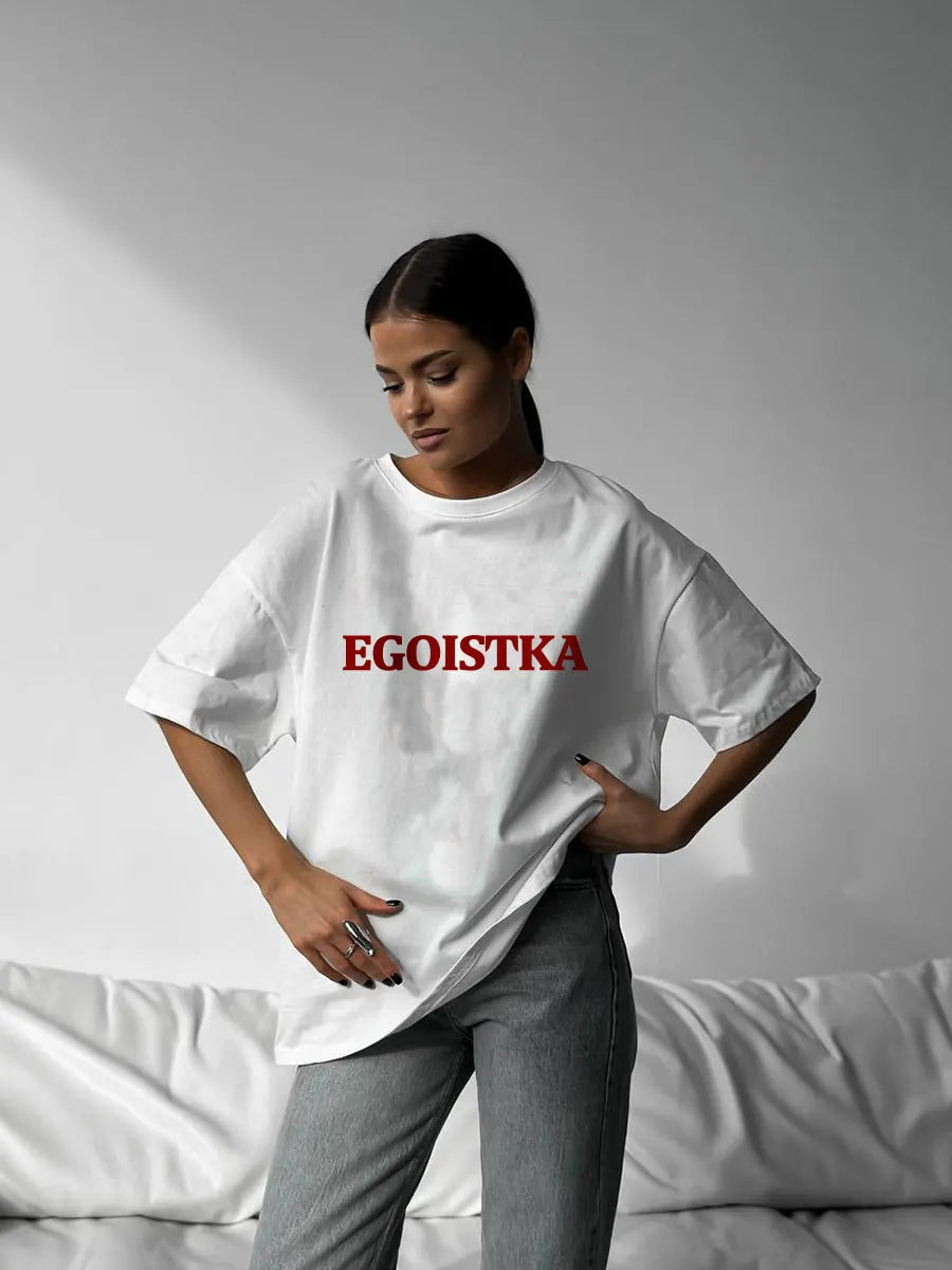 Hirsionsan American Retro Letter Printed T Shirt Women Summer Cotton Soft Short Sleeve Tee Female Oversized Higt Street Top 2025