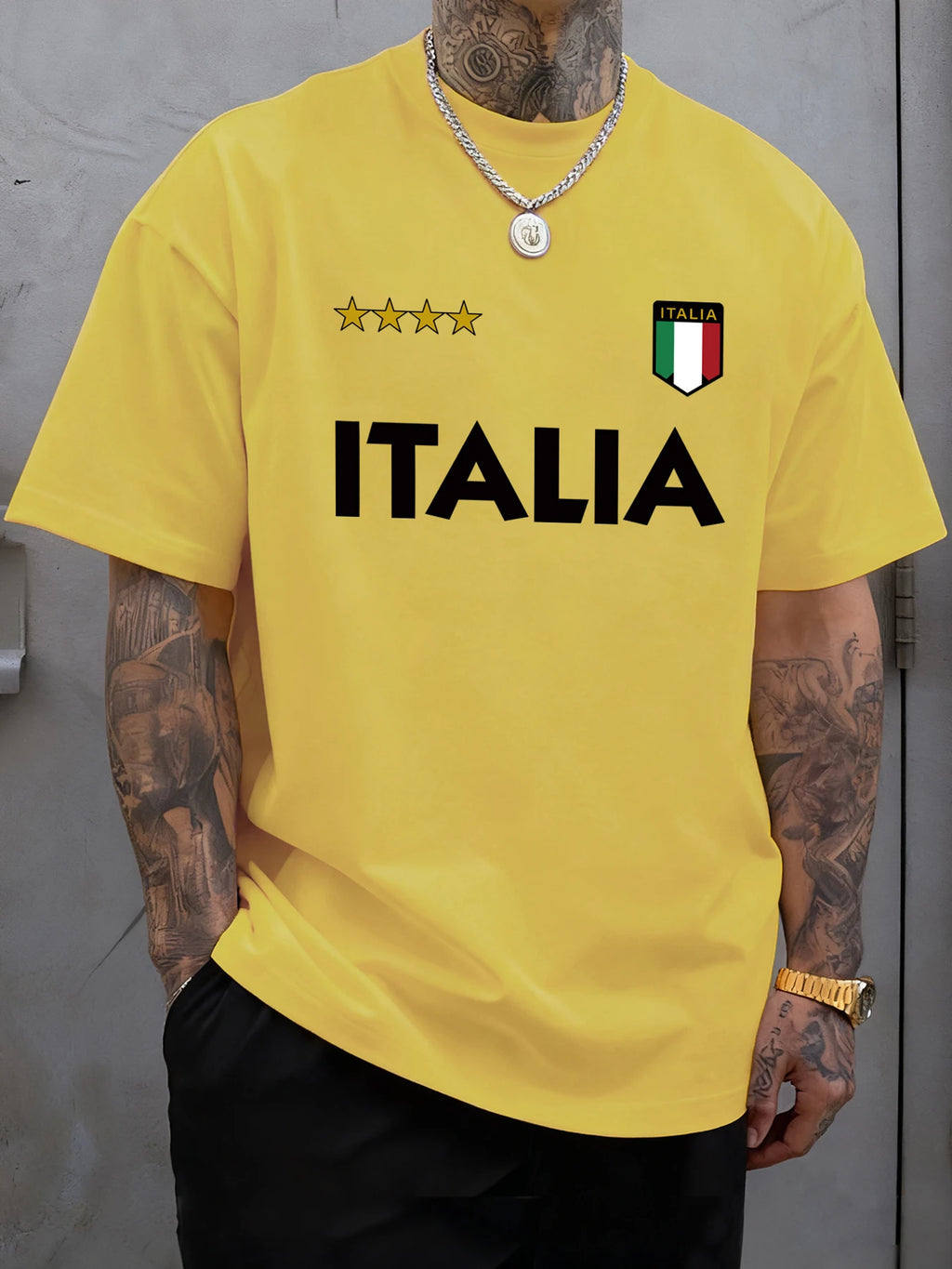 Italian Flag T-Shirt – Unisex Oversized Cotton Casual Summer Tee