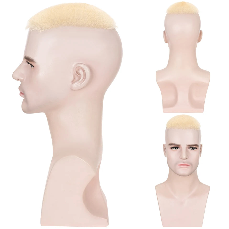 Men's Buzz Cut Toupee | 100% Human Hair | Super Thin PU Skin Base | Natural Black & Blonde