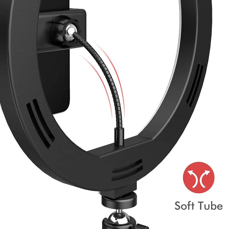 LED Selfie Ring Light 3 modes Dimmable Photography Lamp with 50cm Tripod Remote control For Phone Video Live Makeup Fill Light