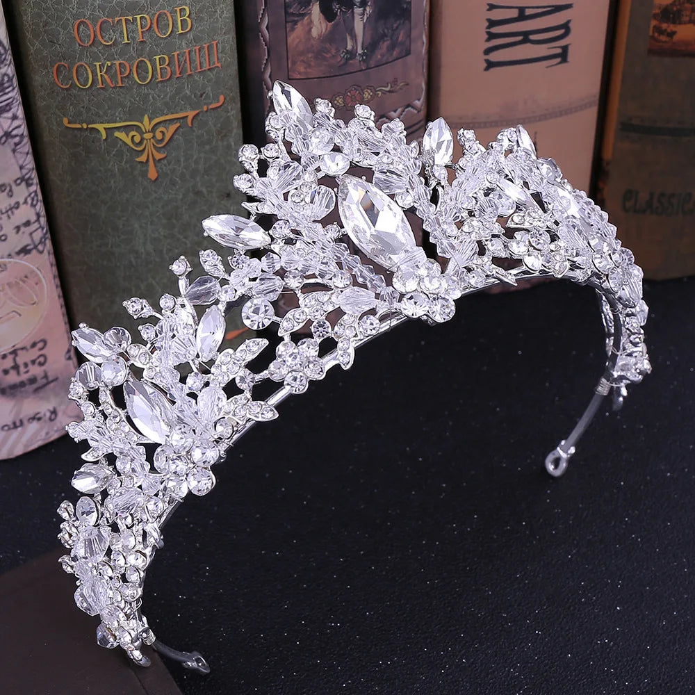Bridal Jewelry Set – Crystal Rhinestone Wedding Crown, Tiara & Necklace for Brides