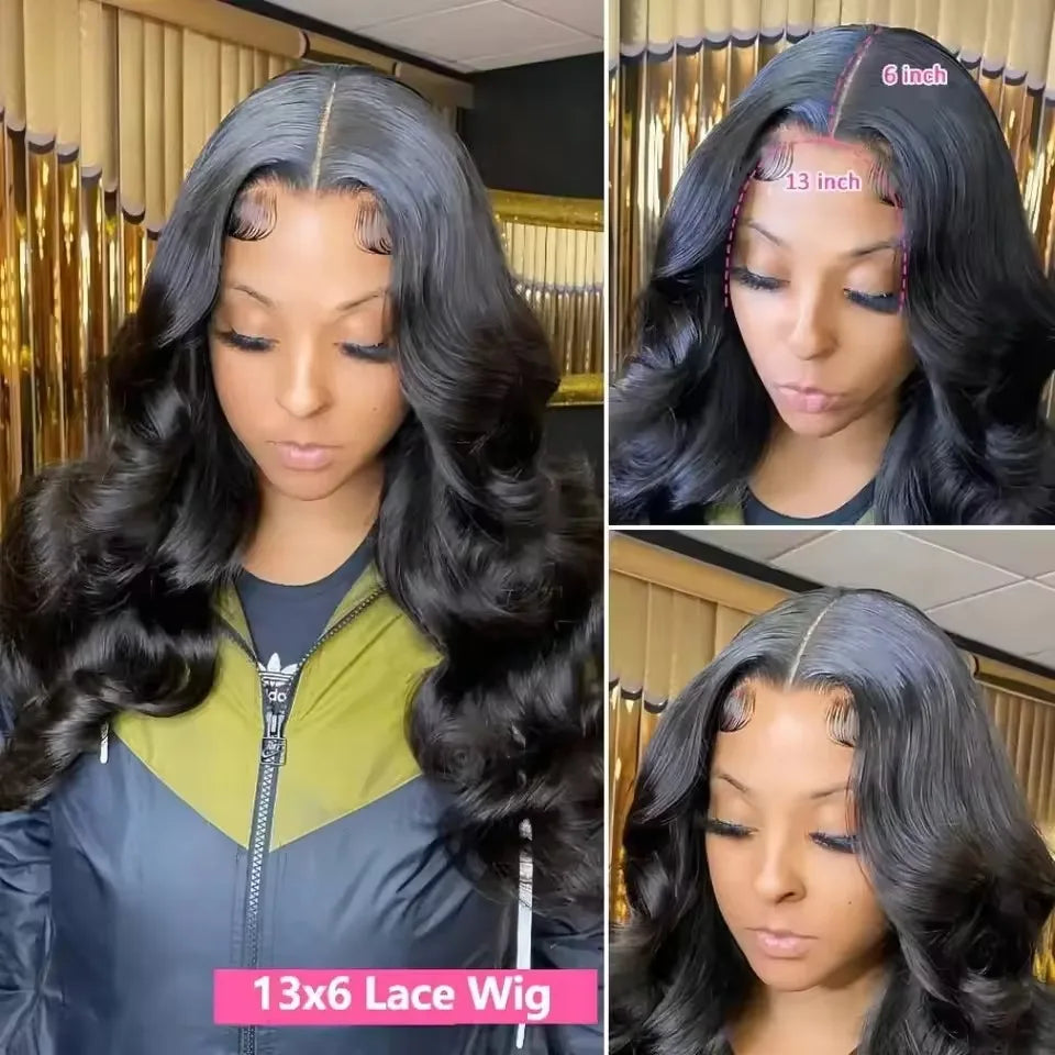 40 Inch 13X6 HD Transparent Body Wave Lace Frontal Wig Loose Wave 13x4 HD Pre Plucked Lace Front Human Hair Wig For Black Women