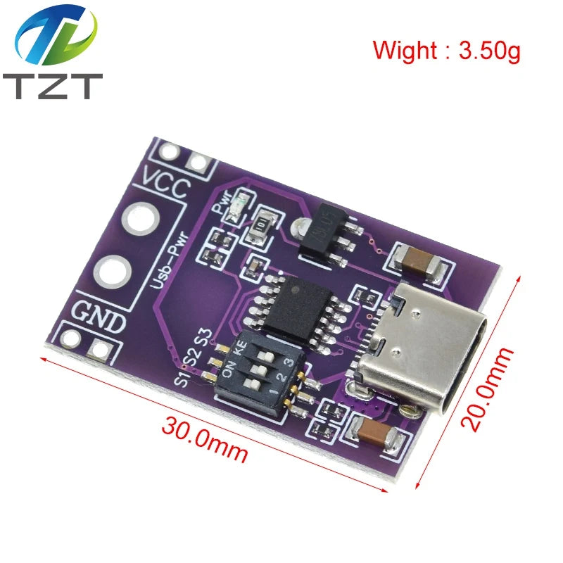 USB-C Fast Charge Trigger Module – QC AFC PD2.0 PD3.0 to DC Polling Detector for Notebook Power Supply