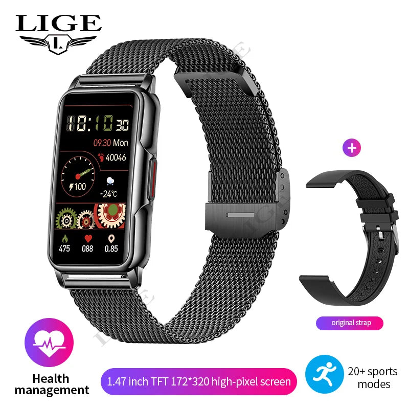 LIGE Women's Smartwatch – 1.47" Bluetooth Fitness Bracelet with Blood Oxygen & Sleep Monitor