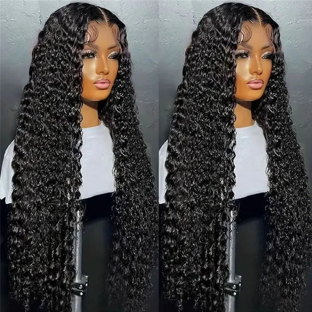 40 46 Inch Deep Wave 13x6 13x4 Hd Lace Front Human Hair Wig 250 Density Water Curly 360 Lace Frontal Wigs Human Hair For Women