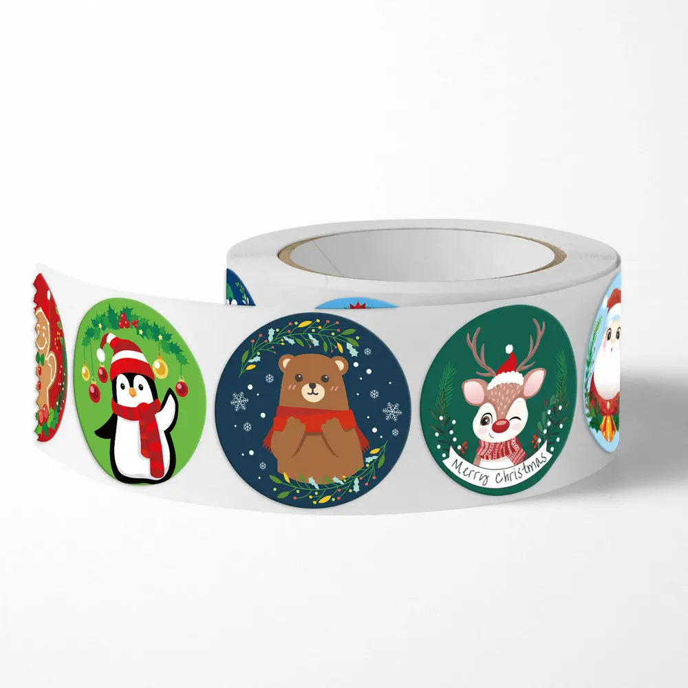 New Christmas stickers high quality self-adhesive gift bags gift boxes birthday tags party stickers Reward Seal sticke