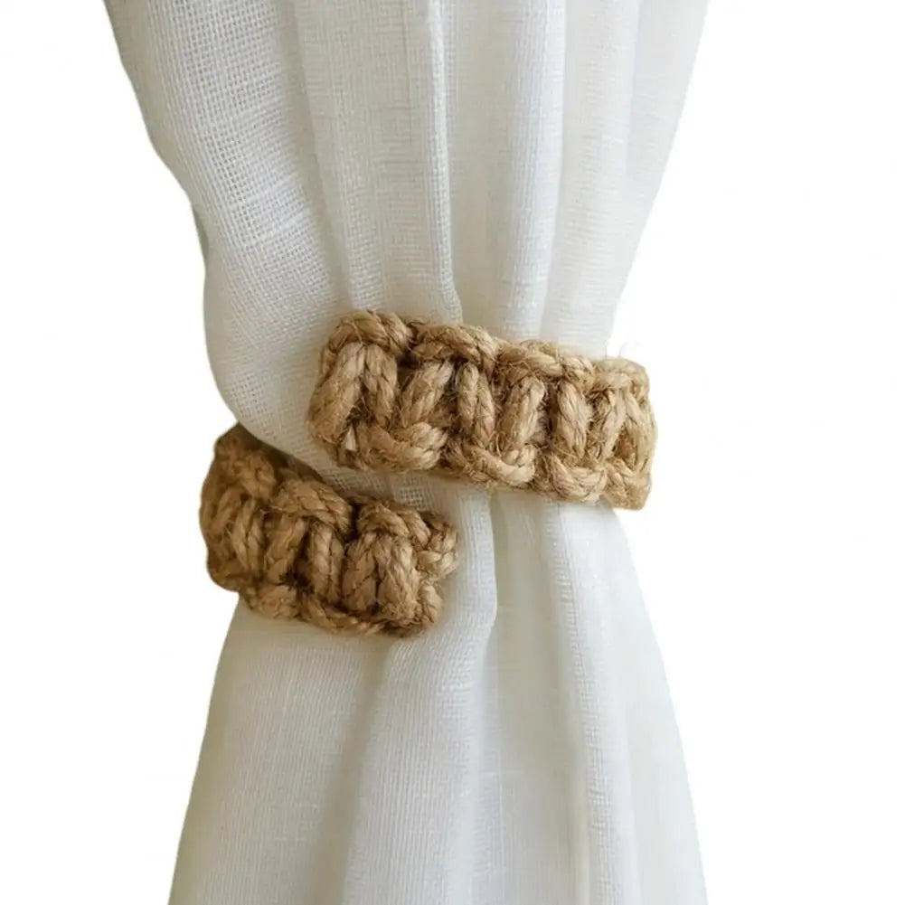 Hemp Rope Curtain Ties | Braided Jute Curtain Tiebacks | Rustic Classic Style Home Decor for Drapes & Curtains