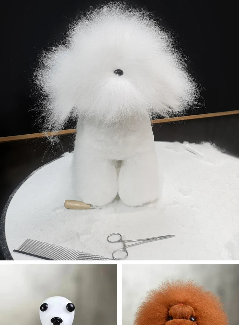Teddy dog pet professional beauty simulation wig model practice special skeleton environmentally friendly PE material scissors
