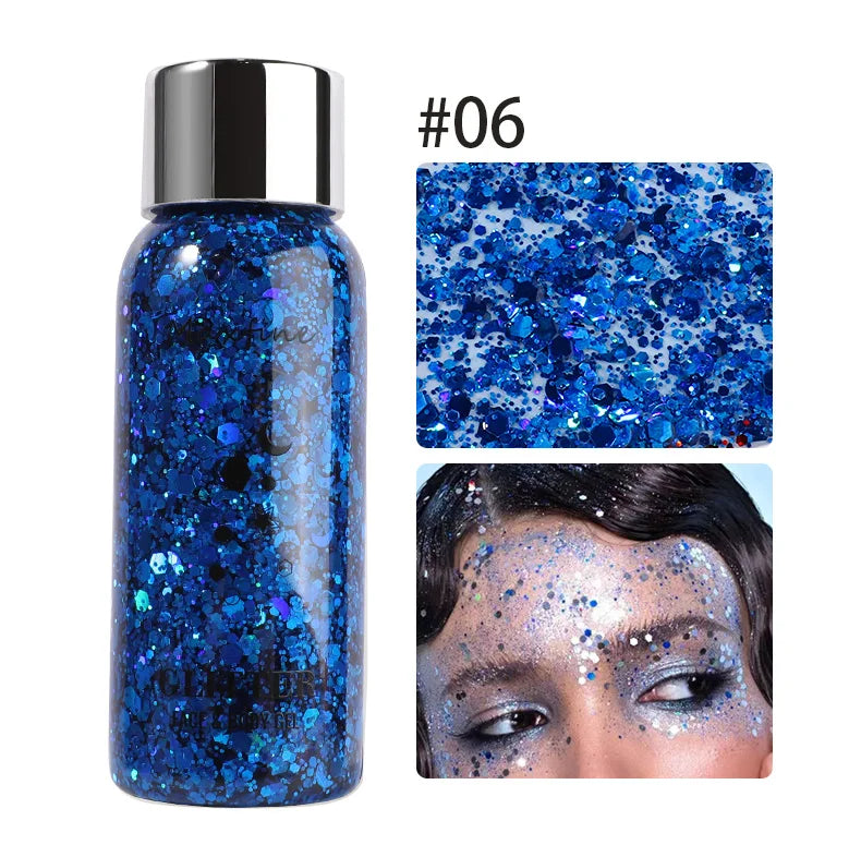 Body Glitter Gel Sequins Long Acting Face Eyes Hair Prom Party Mermaid Scales Not Easy To Take Off Makeup